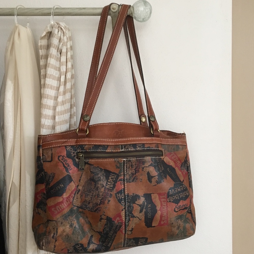 Patricia Nash Leather Vintage Print Shoulder Bag